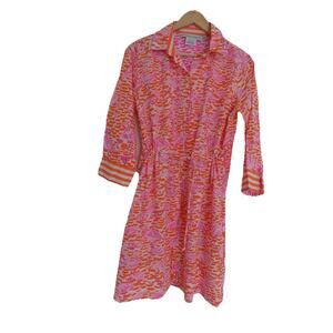 Gretchen Scott swimwear coverup dress pink flamingo pockets size Large